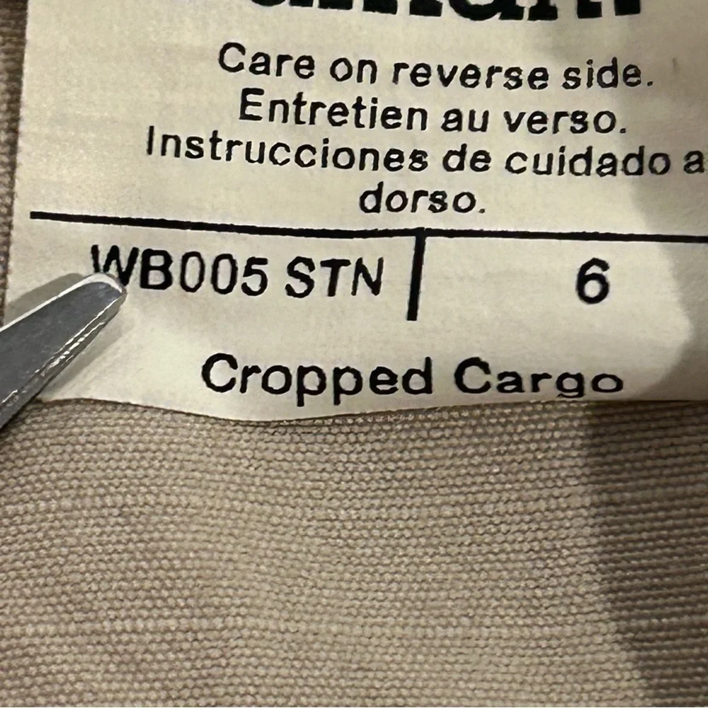 Carhartt Women’s Cropped Cargo Pants Ripstop Khaki Workwear Casual, Sz 6